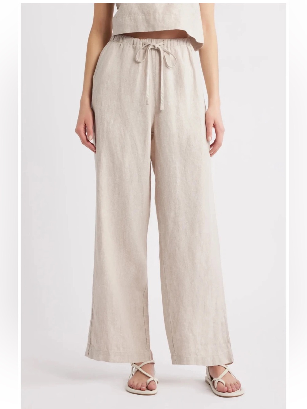 RAILS Emmie Linen Drawstring Pants Heather Flax XS NEW